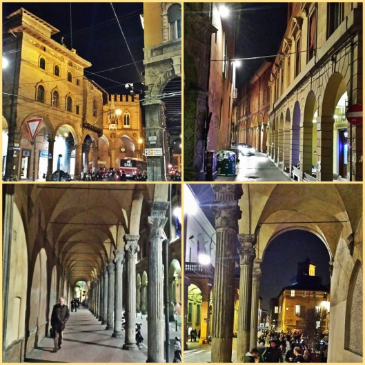 Beautiful Bologna Architecture at night.